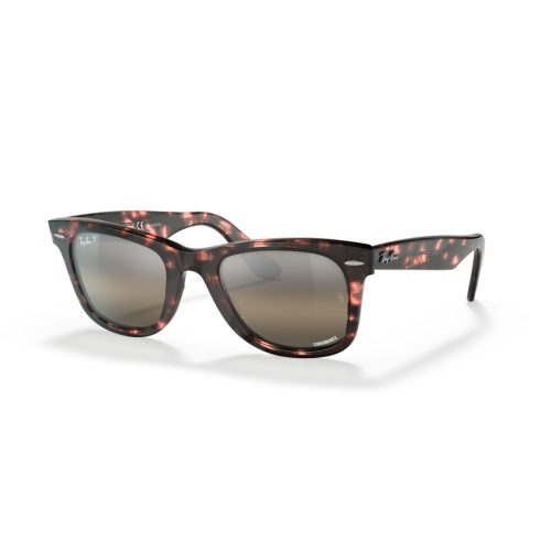 Ray-Ban Original Wayfarer Chromance RB2140 - Vierkant Roze Polarized & Spiegel glazen