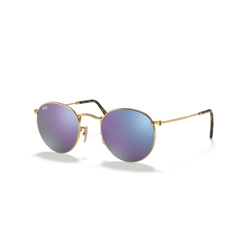 Ray-Ban Round Flat Lenses RB3447N - Rond Goud Spiegel glazen