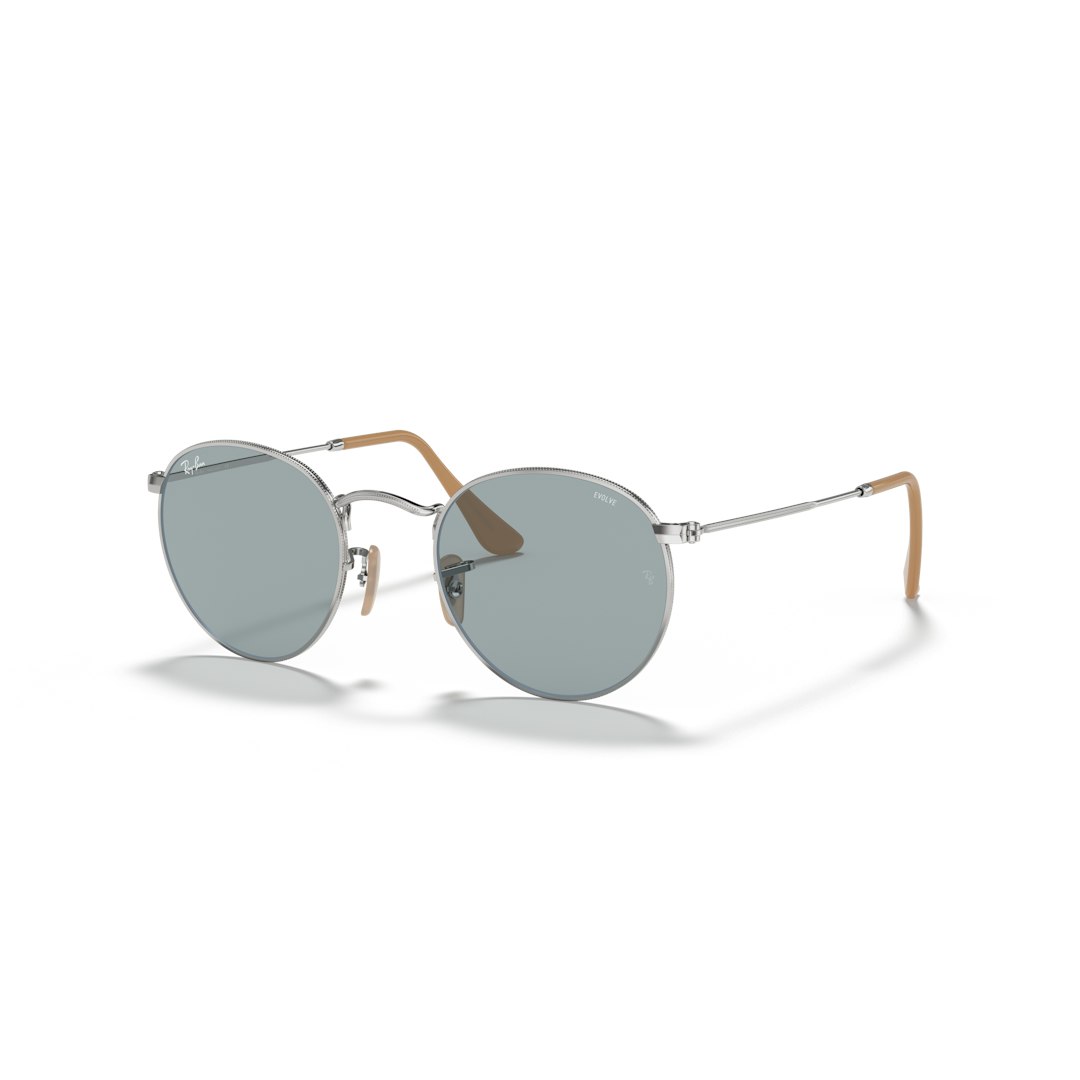 Ray-Ban Round Washed Evolve RB3447 - Rond Zilver