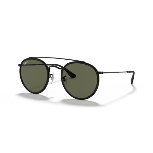 Ray-Ban Round Double Bridge RB3647N - Rond Zwart Polarized glazen