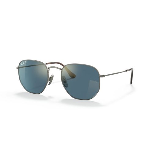 Ray-Ban Hexagonal Titanium RB8148 - Hoekig Grijs Polarized & Spiegel glazen