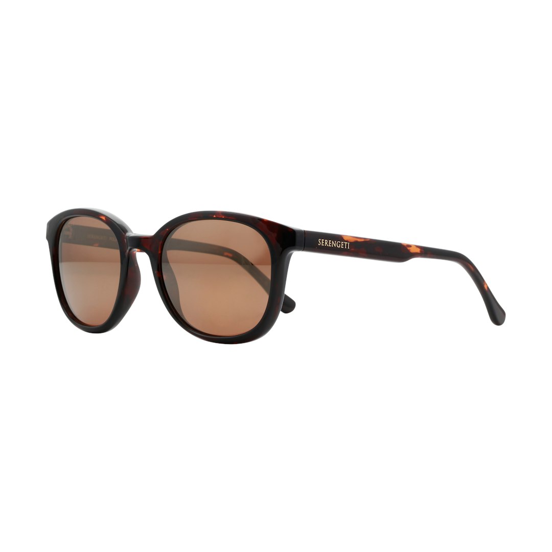 Serengeti Mara Dames - Rond Bruin Beige Polarized & Spiegel glazen