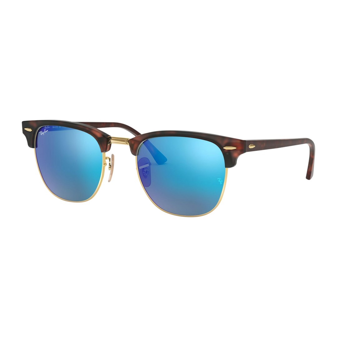 Ray-Ban Clubmaster Flash RB3016 - Vierkant Goud Spiegel glazen