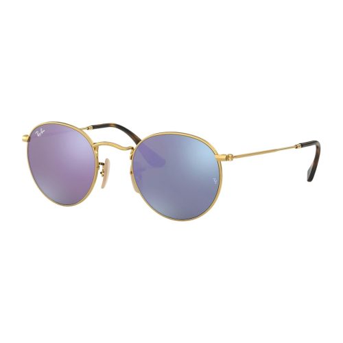 Ray-Ban Round Flat Lenses RB3447N - Rond Goud Polarized glazen