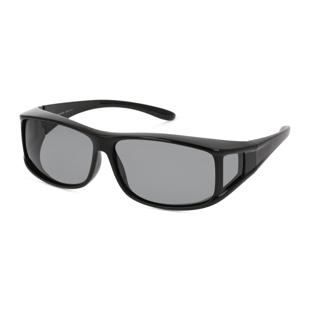 GV Library SOBM84 Heren - Rechthoekig Zwart Polarized glazen